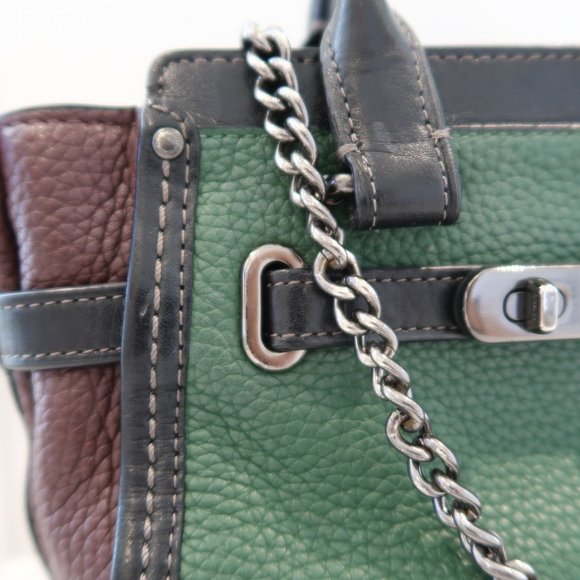 COACH Swagger  Chain Leather Crossbody Bag - Picture 2 of 12